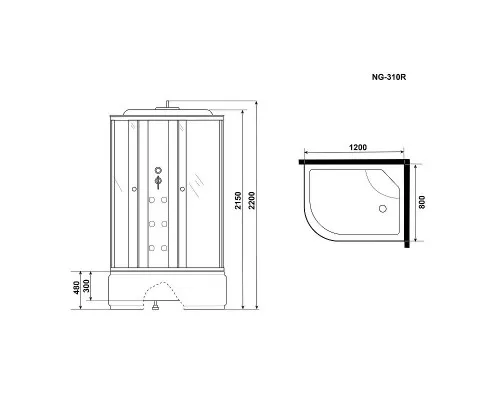 Приобрести Душевая кабина Niagara Ultra 120x80 R NG-310-01R с гидромассажем в магазине сантехники Santeh-Crystal.ru