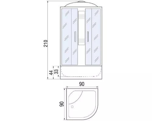 Купить Душевая кабина River Nara Light 90х90 MT 10000003575 с поддоном в магазине сантехники Santeh-Crystal.ru
