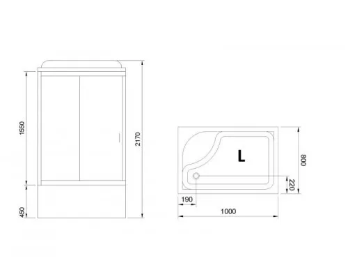 Приобрести Душевая кабина Royal Bath BP 100х80 RB8100BP2-T-L с гидромассажем в магазине сантехники Santeh-Crystal.ru