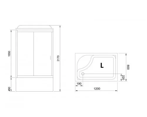 Приобрести Душевая кабина Royal Bath BP 120х80 RB8120BP2-T-L с гидромассажем в магазине сантехники Santeh-Crystal.ru