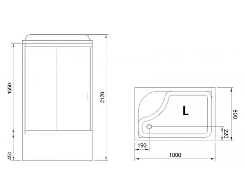 Купить Душевая кабина Royal Bath 100x80 RB8100BP5-WT-CH-L без гидромассажа в магазине сантехники Santeh-Crystal.ru