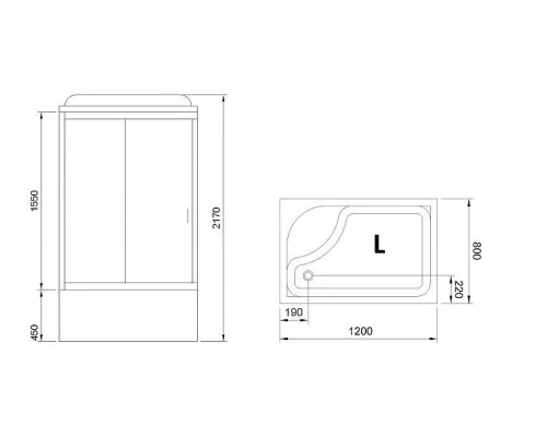 Заказать Душевая кабина Royal Bath BP 120x80 RB8120BP5-BT-L без гидромассажа в магазине сантехники Santeh-Crystal.ru