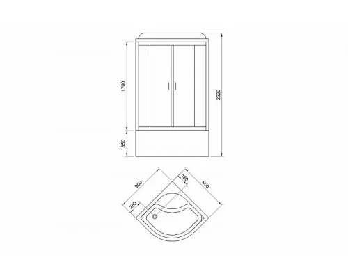 Заказать Душевая кабина Royal Bath CK 90x90 RB90CK5-WT-CH без гидромассажа в магазине сантехники Santeh-Crystal.ru