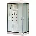 Душевая кабина Royal Bath HP 120х80 RB8120HP7-WT-CH-L с гидромассажем стекло прозрачное задняя стенка Белая