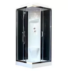 Душевая кабина Royal Bath HP 90х90 RB90HP6-BT-CH стекло прозрачное задняя стенка Черная