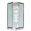 Душевая кабина Royal Bath HP 80х80 RB80HP7-WC-CH с гидромассажем стекло матовое задняя стенка Белая