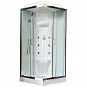 Душевая кабина Royal Bath HP 90х90 RB90HP7-WT-CH с гидромассажем стекло прозрачное задняя стенка Белая