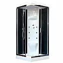 Душевая кабина Royal Bath HP 90х90 RB90HP7-BT-CH с гидромассажем стекло прозрачное задняя стенка Черная
