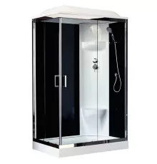 Душевая кабина Royal Bath HP 120х80 RB8120HP6-BT-CH-R стекло прозрачное задняя стенка Черная
