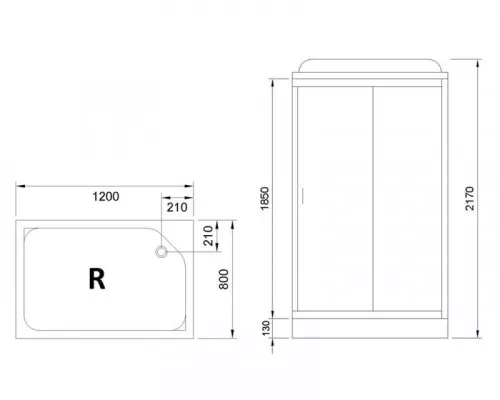 Приобрести Душевая кабина Royal Bath HP 120х80 RB8120HP1-T-R без гидромассажа в магазине сантехники Santeh-Crystal.ru