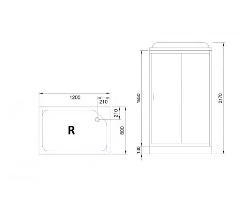 Купить Душевая кабина Royal Bath HP 120х80 RB8120HP2-T-R с гидромассажем в магазине сантехники Santeh-Crystal.ru