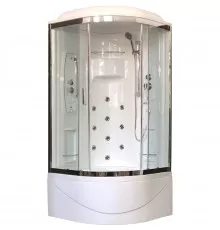 Душевая кабина Royal Bath NRW 90x90 RB90NRW-T-CH с гидромассажем стекло прозрачное задняя стенка Белая