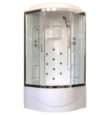 Душевая кабина Royal Bath NRW 100x100 RB100NRW-T-CH с гидромассажем стекло прозрачное задняя стенка Белая