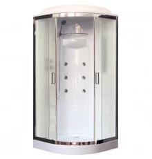 Душевая кабина Royal Bath НК RB90HK2-M-CH 90x90 с гидромассажем стекло матовое задняя стенка Белая