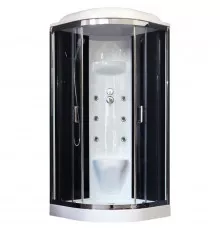 Душевая кабина Royal Bath НК 90x90 RB90HK7-BT-CH с гидромассажем стекло прозрачное задняя стенка Черная