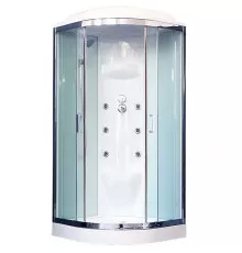 Душевая кабина Royal Bath НК 100x100 RB100HK7-WT-CH с гидромассажем стекло прозрачное задняя стенка Белая