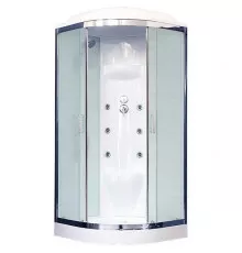 Душевая кабина Royal Bath НК 100x100 RB100HK7-WC-CH с гидромассажем стекло матовое задняя стенка Белая