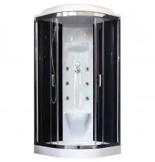 Душевая кабина Royal Bath НК 100x100 RB100HK7-BT-CH с гидромассажем стекло прозрачное задняя стенка Черная