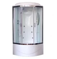 Душевая кабина Royal Bath ВК 90x90 RB90BK2-T-CH с гидромассажем стекло прозрачное задняя стенка Белая