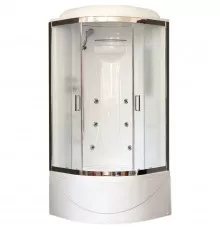Душевая кабина Royal Bath ВК 90x90 RB90BK2-M-CH с гидромассажем стекло матовое задние стенки Белые