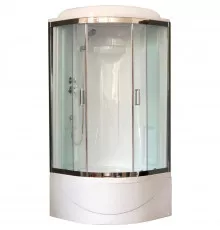 Душевая кабина Royal Bath ВК 90x90 RB90BK1-T-CH стекло прозрачное задние стенки Белые