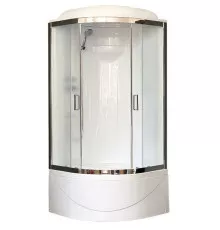 Душевая кабина Royal Bath ВК 90x90 RB90BK1-M-CH стекло матовое задние стенки Белые