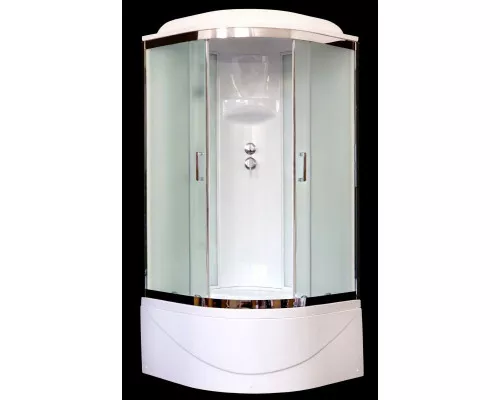Купить Душевая кабина Royal Bath ВК 90x90 RB90BK6-WC-CH стекло матовое задняя стенка Белая в магазине сантехники Santeh-Crystal.ru