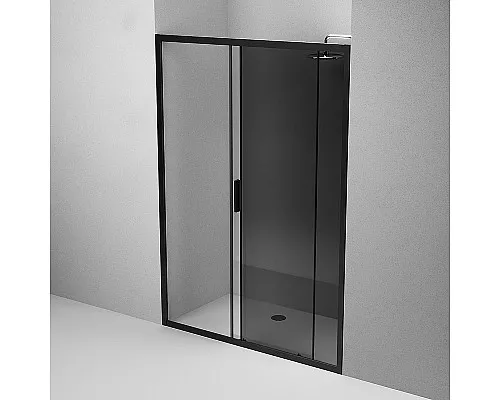 Приобрести Душевая дверь AM.PM Gem 140 W90G-140-1-195BG профиль Черный матовый стекло тонированное-прозрачное в магазине сантехники Santeh-Crystal.ru