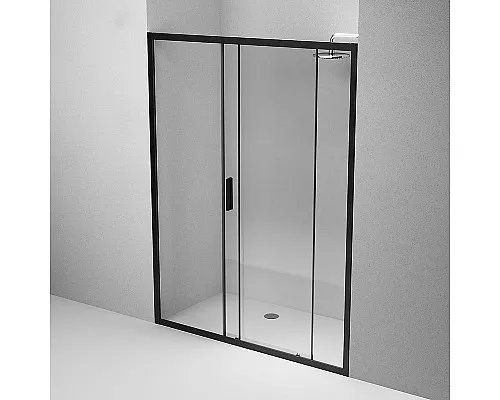 Приобрести Душевая дверь AM.PM Gem 150 W90G-150-1-195BT профиль Черный матовый стекло прозрачное в магазине сантехники Santeh-Crystal.ru