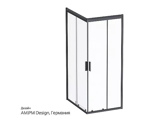 Заказать Душевой уголок AM.PM Gem 100х80 W90G-404-100280-BT профиль Черный матовый стекло прозрачное в магазине сантехники Santeh-Crystal.ru