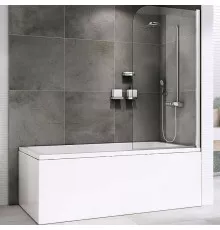 Шторка на ванну Abber Ewiges Wasser 100х140 AG52100 профиль Хром стекло прозрачное