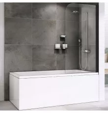 Шторка на ванну Abber Ewiges Wasser 100х140 AG52100B профиль Черный стекло прозрачное