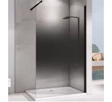 Душевая перегородка Abber Immer Offen 100 AG69103BS профиль Черный стекло прозрачное тонированное