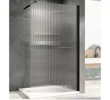 Душевая перегородка Abber Immer Offen 100 AG61101R8 профиль Черный стекло рифленое