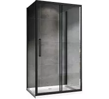 Душевой уголок Abber Schwarzer Diamant 120х80 AG30120BH-S80B-S80B профиль Черный стекло прозрачное