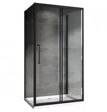 Душевой уголок Abber Schwarzer Diamant 110х70 AG30110BH-S70B-S70B профиль Черный стекло прозрачное