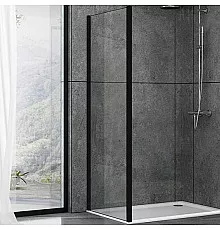 Душевая стенка Abber Schwarzer Diamant 70x195 S70B профиль Черный стекло прозрачное