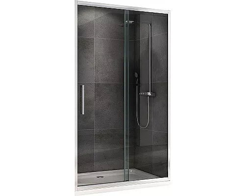 Заказать Душевая дверь Abber Schwarzer Diamant 130 AG30130H профиль Хром стекло прозрачное в магазине сантехники Santeh-Crystal.ru