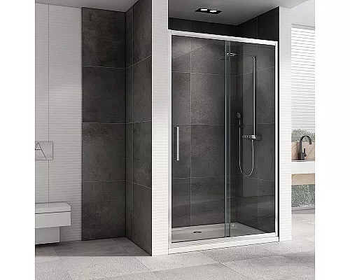 Заказать Душевая дверь Abber Schwarzer Diamant 130 AG30130H профиль Хром стекло прозрачное в магазине сантехники Santeh-Crystal.ru