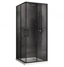 Душевой уголок Abber Schwarzer Diamant 100x100 AG02100B5 профиль Черный стекло прозрачное
