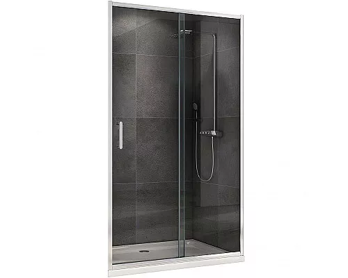 Заказать Душевая дверь Abber Schwarzer Diamant 110 AG301105 профиль Хром стекло прозрачное в магазине сантехники Santeh-Crystal.ru