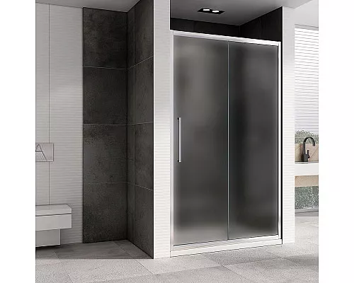 Купить Душевая дверь Abber Schwarzer Diamant 150 AG30150MH профиль Хром стекло матовое в магазине сантехники Santeh-Crystal.ru