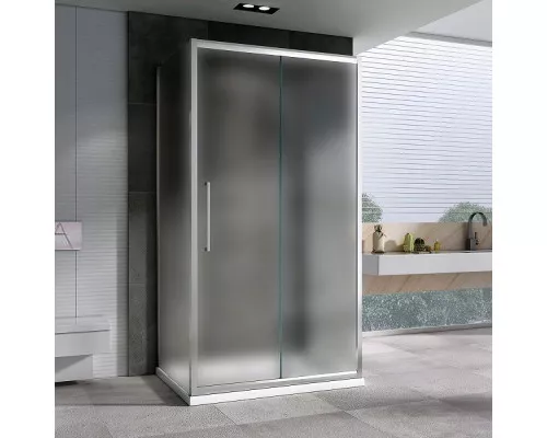 Заказать Душевой уголок Abber Schwarzer Diamant 100x80 AG30100MH-S80M-S80M профиль Хром стекло матовое в магазине сантехники Santeh-Crystal.ru