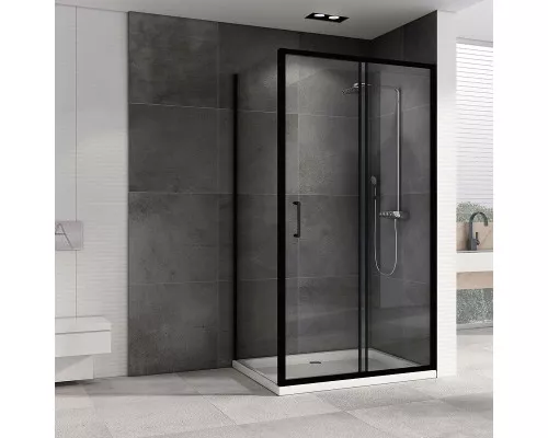 Приобрести Душевой уголок Abber Schwarzer Diamant 150x90 AG30150B5-S90B5 профиль Черный стекло прозрачное в магазине сантехники Santeh-Crystal.ru