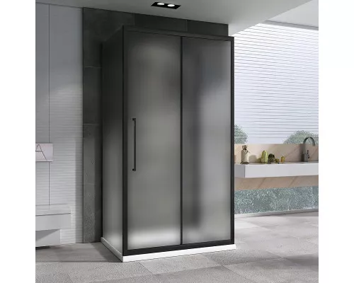 Душевой уголок Abber Schwarzer Diamant 160x80 AG30160BMH-S80BM-S80BM профиль Черный стекло матовое