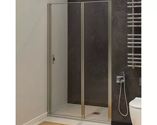 Приобрести Душевая дверь Allen Brau Priority 120 3.31008.BA профиль Серебро брашированное стекло прозрачное в магазине сантехники Santeh-Crystal.ru