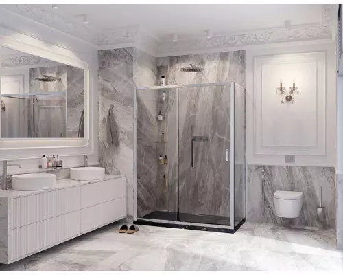 Приобрести Душевой уголок Ambassador Forsa 100х90 17021116AX-90AX профиль Хром стекло прозрачное в магазине сантехники Santeh-Crystal.ru