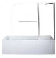 Шторка на ванну Aquanet SG-1200 150 209412 профиль Хром стекло Прозрачное