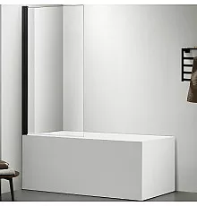 Шторка на ванну Aquatek 80х150 AQ DEL SBA 08015BL профиль Черный стекло прозрачное