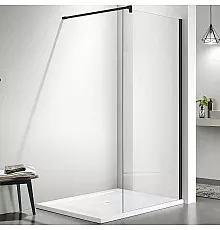 Душевая перегородка Aquatek 90 AQ WIW 09020BL профиль Черный стекло прозрачное